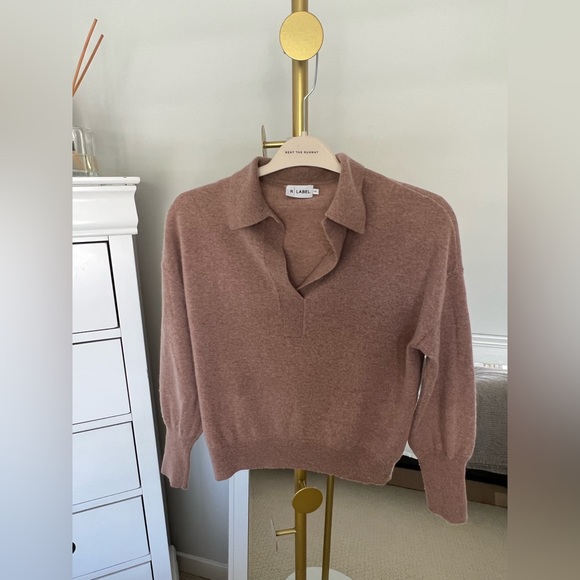 R Label The Reset Cashmere Sweater - Blush - Sz XS - Picture 6 of 7